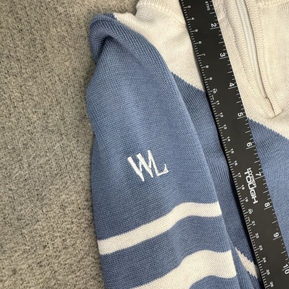 Woolland Norway Juvass Merino Wool Knit Sweater 1/2 Zip Blue Washable Kids 8 - Picture 9 of 9